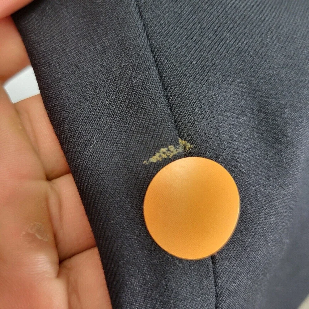 Polo Ralph Lauren Mens Sport Coat Blazer Three Button Black Navy? Twill Wool 42R
